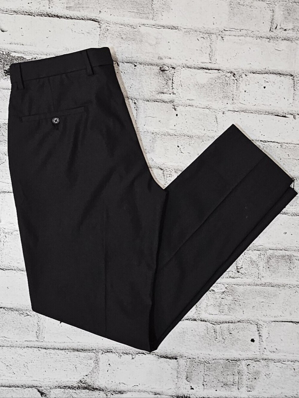 Tahari Slim Fit Dress Pants Charcoal Textured Stretch Trousers 32x32